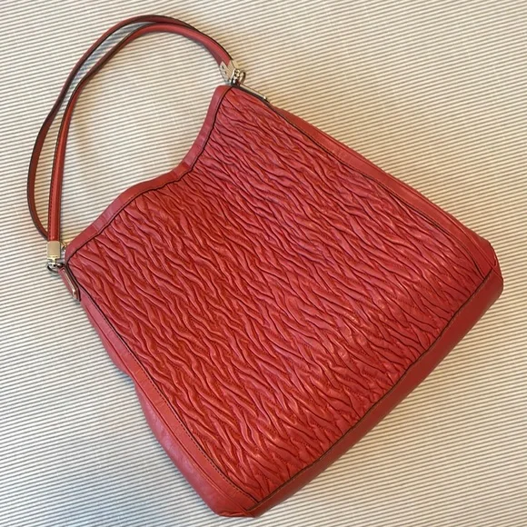 COACH Large Madison Phoebe Twisted Gathered Leather Shoulder Bag - Picture 2 of 11